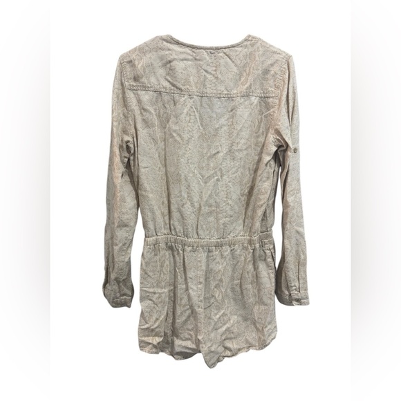 Cloth & Stone Dahl Romper Anthropologie snake print linen blend size small - Picture 12 of 15